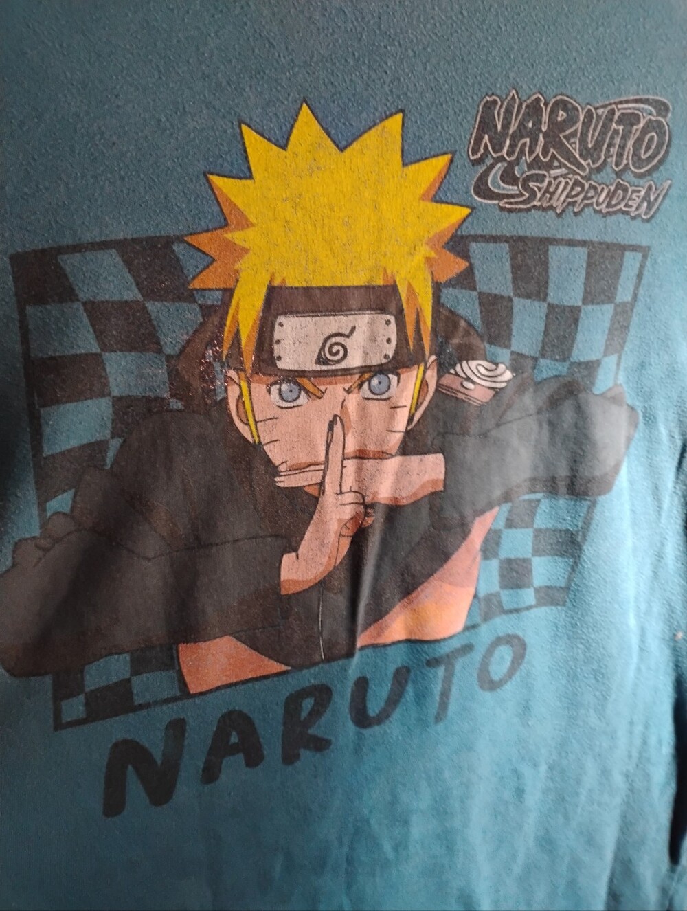 Viz Naruto Shippuden Mens Large Blue Graphic T-shirt Short Sleeve Crew Neck